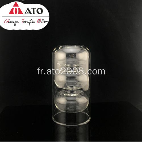 Vase de verre à double paroi transparent vase en verre borosilicate